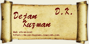 Dejan Kuzman vizit kartica